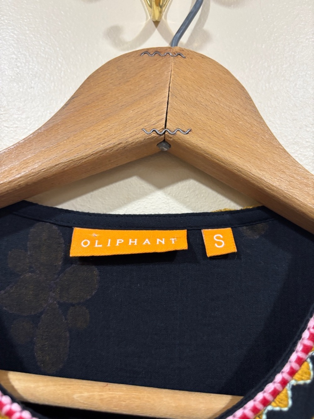 Oliphant Black Maxi Dress with Mustard Floral & Multicolor Embroidery - Picture 13 of 15